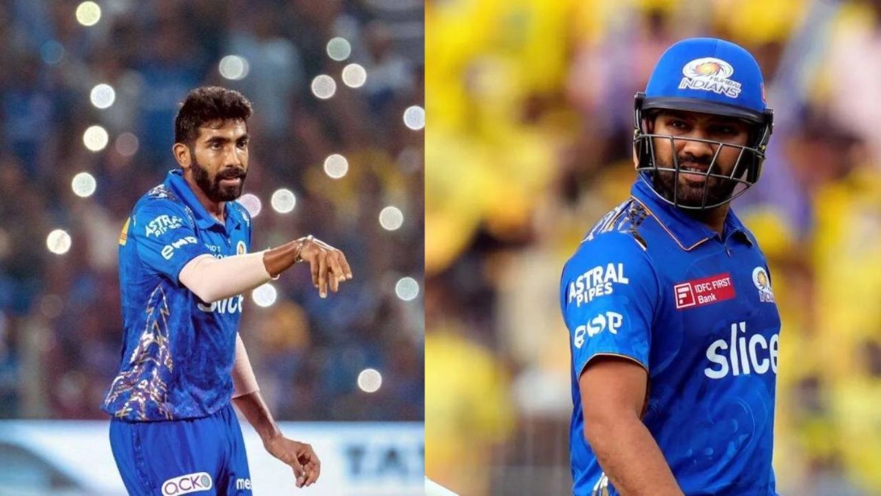 Jasprit bumrah and rohit sharma in one frame in mumabi indians jersey